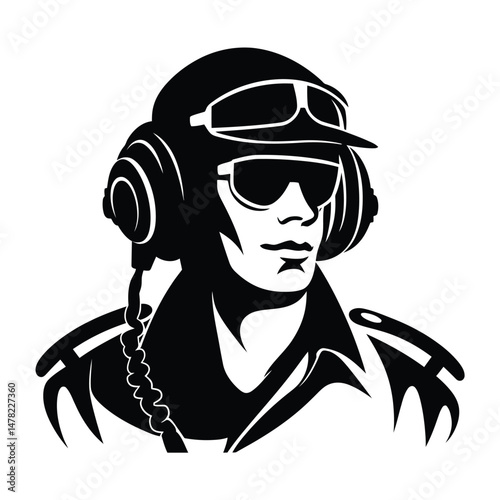 Aviator Silhouette Clipart Isolated