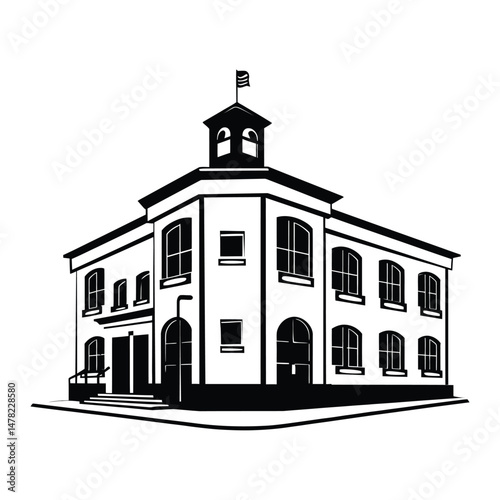 Police Department Vector Art Black Silhouette