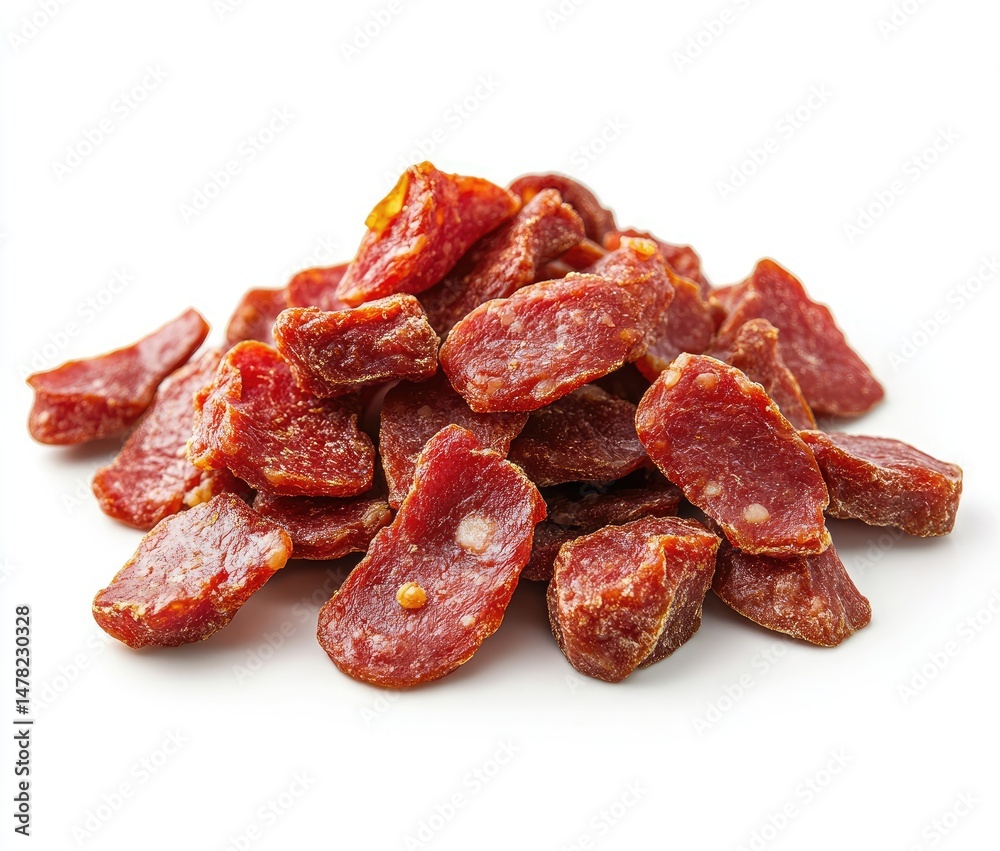 Pile of dried meat chunks Pile of dried meat chunks
