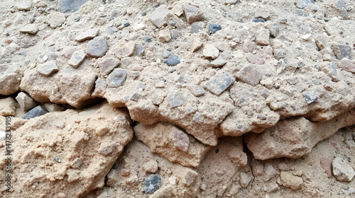 Closeup shot of conglomerate stone texture