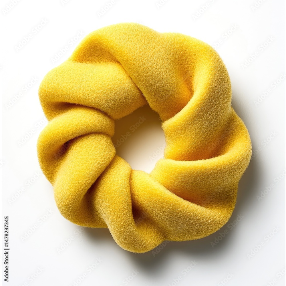 Obraz premium Bright yellow fleece hair tie