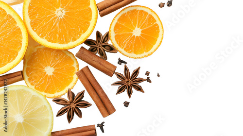 Obraz na płótnie Close-up macro photography of aromatic sweet spices - cinnamon, star anise and cloves, wooden surface
w salonie