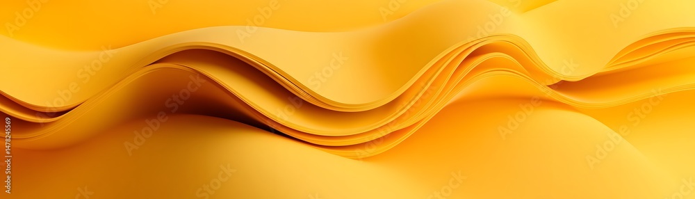 Obraz premium Abstract illustration of dynamic yellow curves.