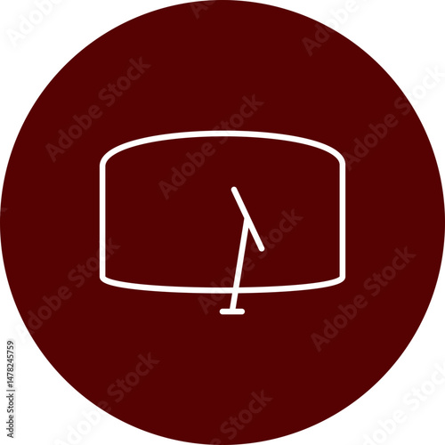 Windscreen Vector Line Brown Circle Icon Design
