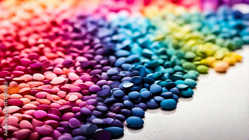 abstract background pile of colorful gravel stones, messy pile of stones with mixed colors, wallpaper background, smooth and soft texture