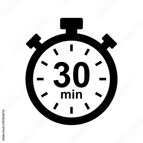 Stopwatch icon. 30 min timer