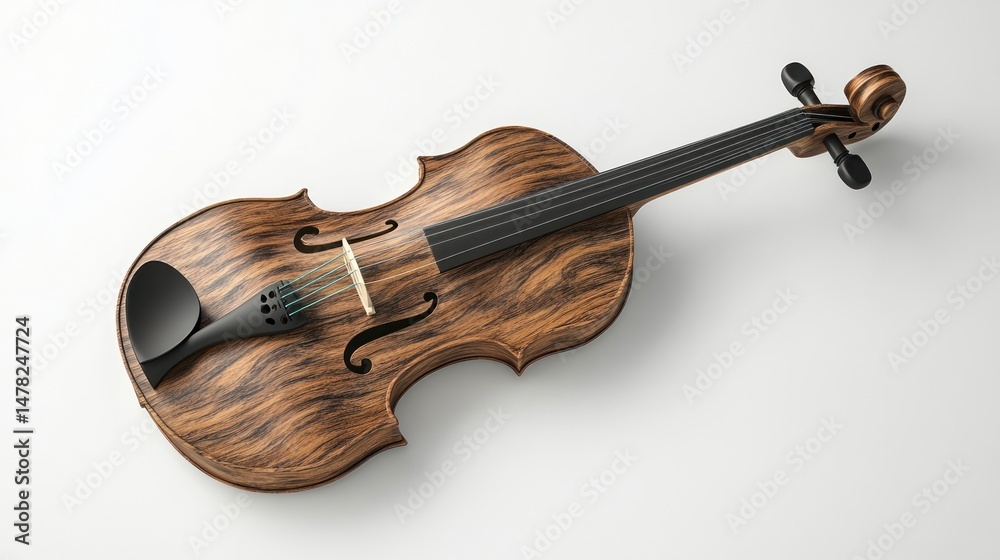 Fototapeta premium A beautifully crafted wooden violin showcasing intricate design and musical potential.