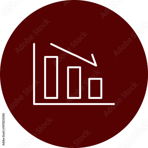 Loss  Vector Line Brown Circle Icon Design