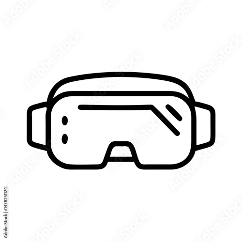 Virtual reality goggles in minimalist design on a white background  