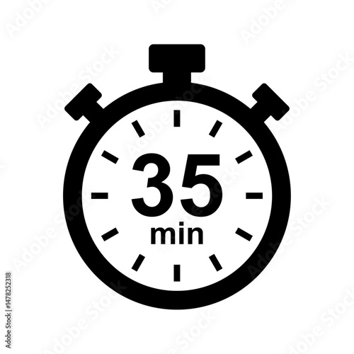 Stopwatch icon. 35 min timer