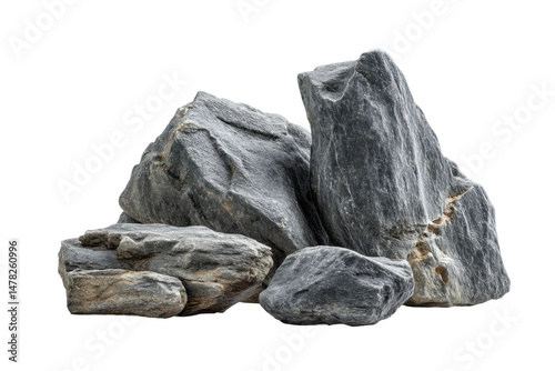 PNG Close-up of natural grey rocks on black background