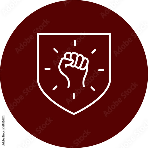 Willpower  Vector Line Brown Circle Icon Design
