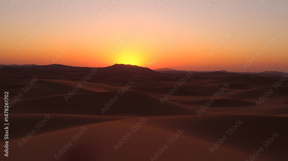 Obraz premium Sunset over the Sahara Desert