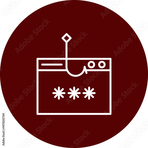 Phishing  Brown Circle  Icon Design