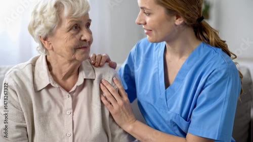 Wallpaper Mural Nurse Caring for Elderly Patient at Home — Empathy and Support in a Calm, Comfortable Setting

 Torontodigital.ca