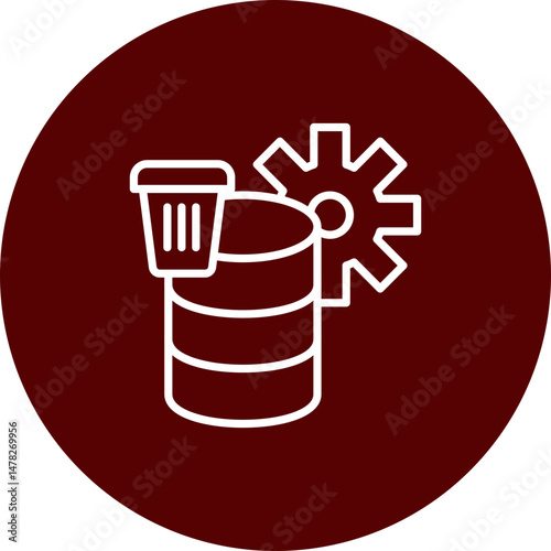 Delete Data Vector Brown Circle  Icon Design