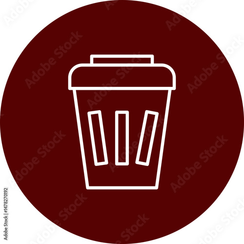 Trash Bin Vector Brown Circle  Icon Design