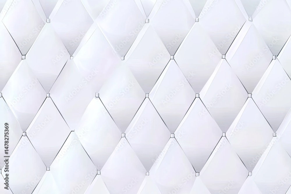 Fototapeta premium Elegant white diamond quilted pattern
