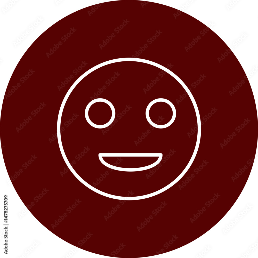 Fototapeta premium Smiling Vector Brown Circle Icon Design