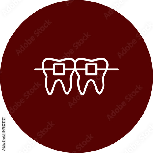 Braces Vector Brown Circle Icon Design