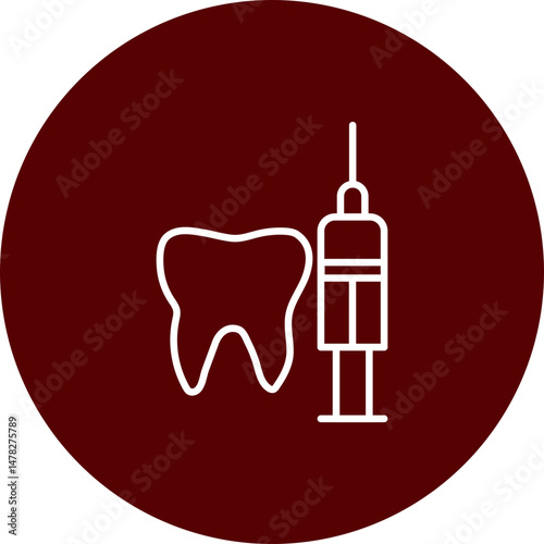 Anesthesia Vector Brown Circle Icon Design