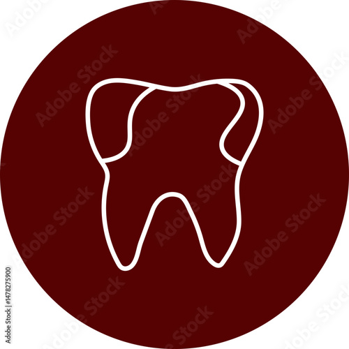 Cavity Vector Brown Circle Icon Design