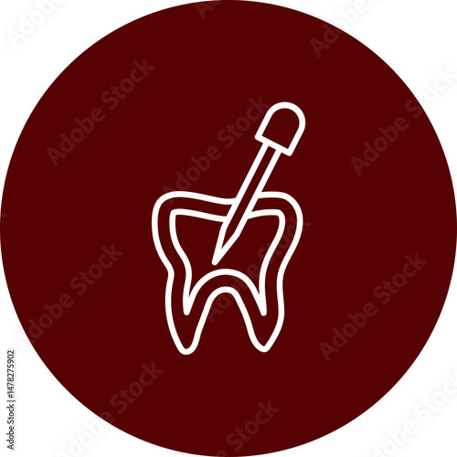 Root Canal Vector Brown Circle Icon Design