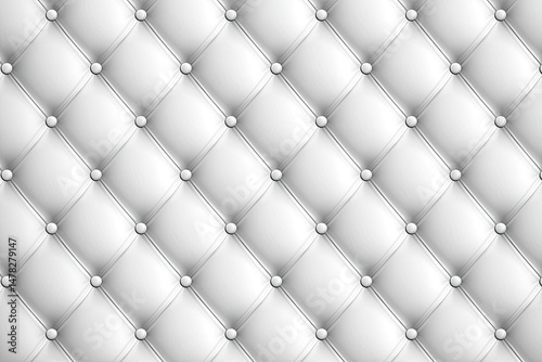 Elegant white tufted upholstery pattern