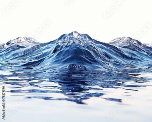 Realistic water waves. Dark blues with subtle ripples and white accents