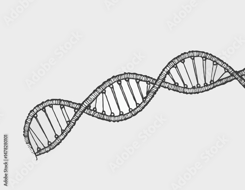 DNA Sequencing Line Drawing