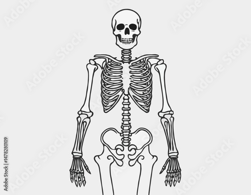 Line Art Human Skeleton Illustration