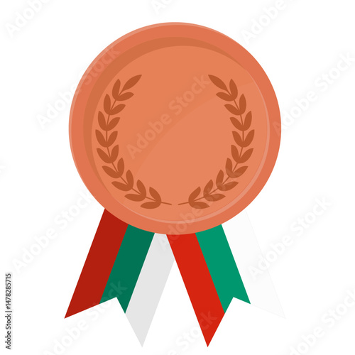 Bronze award medal with Bulgaria flag ribbons for winners