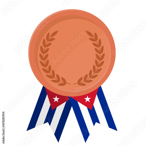 Bronze award medal with Cuba flag ribbons for winners