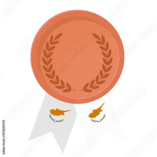 Bronze award medal with Cyprus flag ribbons for winners