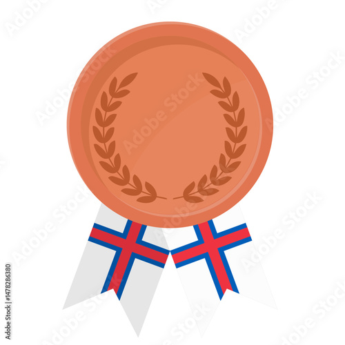 Bronze award medal with Faroe Islands flag ribbons for winners
