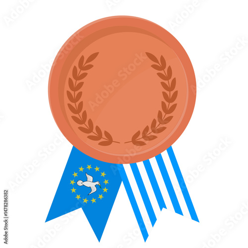 Bronze award medal with Federal Republic of Southern Cameroons flag ribbons for winners