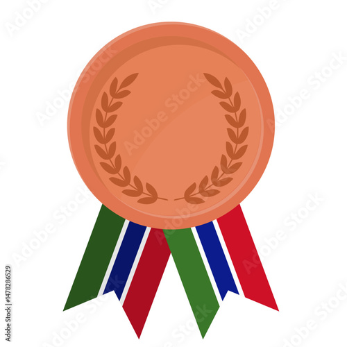 Bronze award medal with Gambia flag ribbons for winners