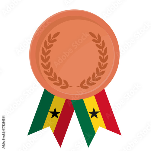 Bronze award medal with Ghana flag ribbons for winners