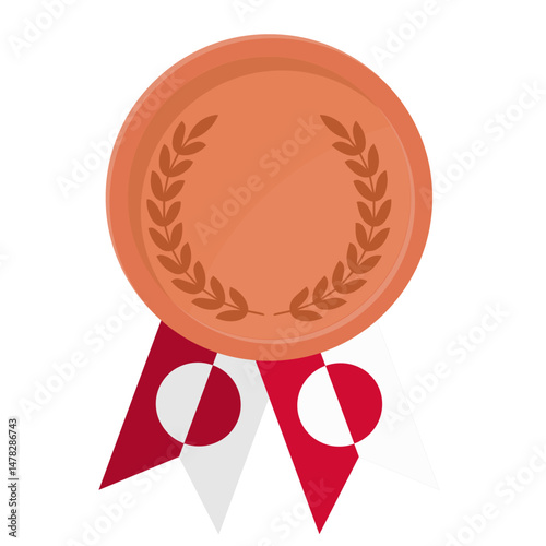 Bronze award medal with Greenland flag ribbons for winners