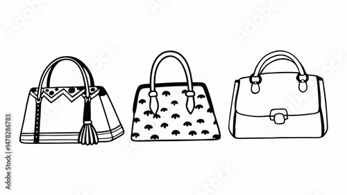 Handbag Collection Line Art