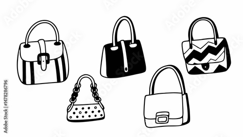 Handbag Collection Line Art