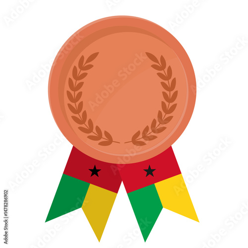 Bronze award medal with Guinea-Bissau flag ribbons for winners