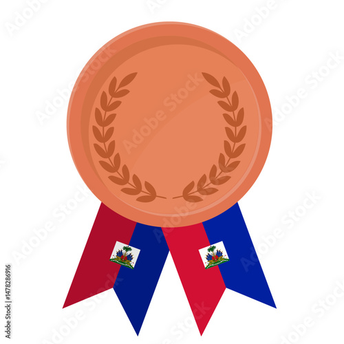 Bronze award medal with Haiti flag ribbons for winners
