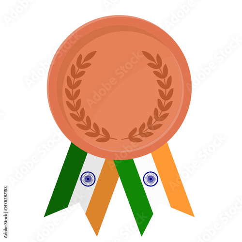 Bronze award medal with India flag ribbons for winners