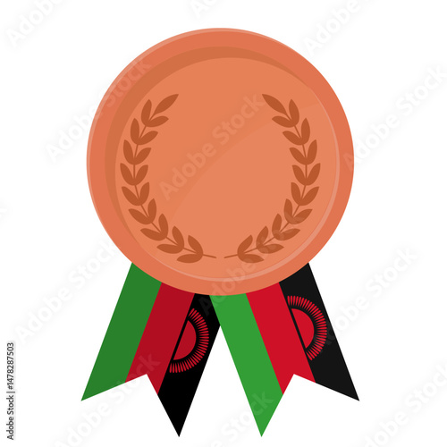 Bronze award medal with Malawi flag ribbons for winners