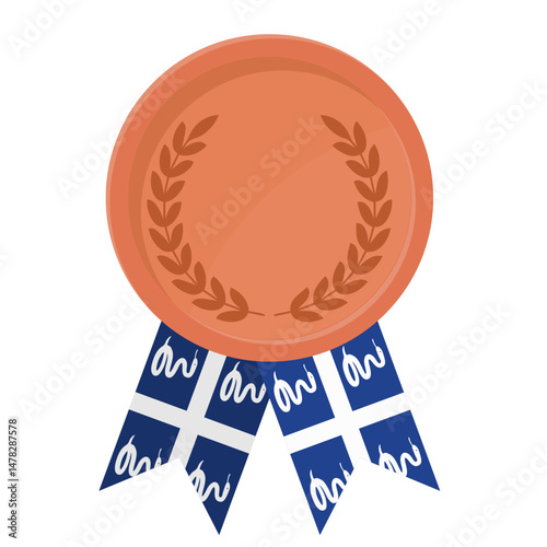 Bronze award medal with Martinique flag ribbons for winners