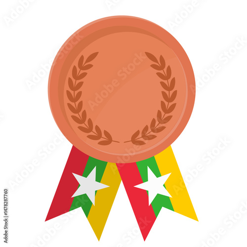 Bronze award medal with Myanmar flag ribbons for winners