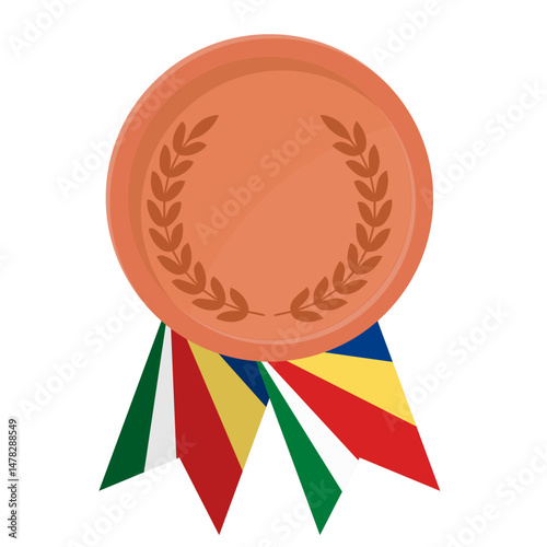Bronze award medal with Seychelles flag ribbons for winners