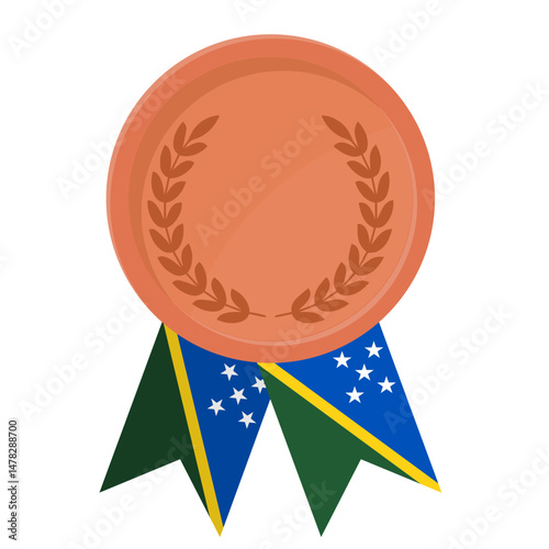 Bronze award medal with Solomon Islands flag ribbons for winners