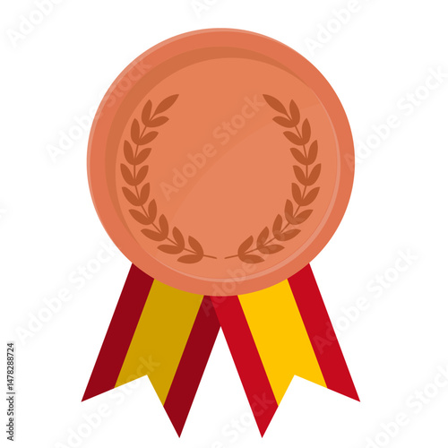 Bronze award medal with Spain flag ribbons for winners